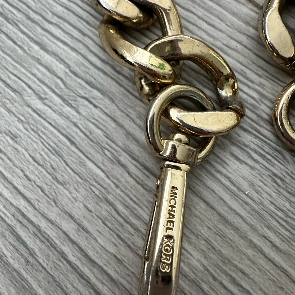 Michael Kors Black Vegan Leather & Gold Chain Bag Replacement Strap See Notes